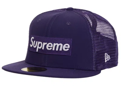 Pre-owned Supreme Box Logo Mesh Back New Era Cap Ss24 In Purple