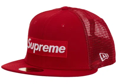 Pre-owned Supreme Box Logo Mesh Back New Era Cap Ss24 In Red