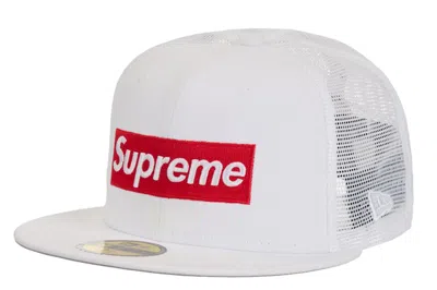 Pre-owned Supreme Box Logo Mesh Back New Era Cap Ss24 In White