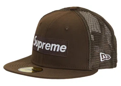 Pre-owned Supreme Box Logo Mesh Back New Era In Brown