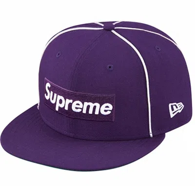 Pre-owned Supreme Box Logo Piping New Era Cap In Purple