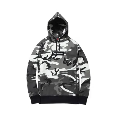 Pre-owned Supreme Box Logo Pullover Hoodie 'snow Camo' | Black | Men's Size L