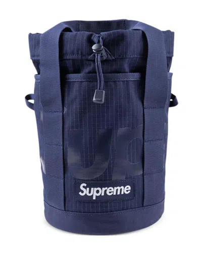 Supreme Box-logo Ripstop Cinch Bag In Blue