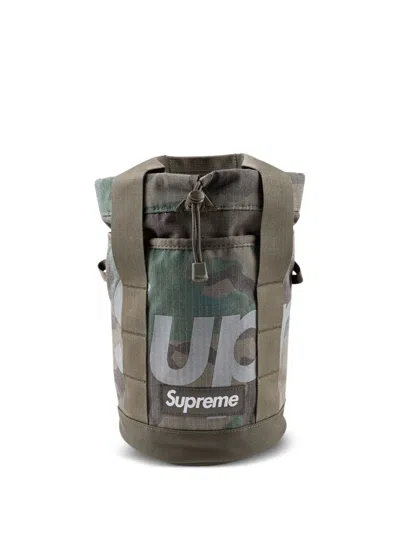 Supreme Box-logo Ripstop Cinch Bag In Green