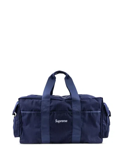Supreme Box-logo Ripstop Duffle Bag In Blue