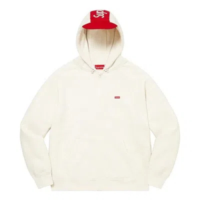 Supreme Brim Zip Up Hooded Sweatshirt 'white Red'