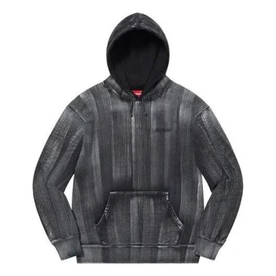 Supreme Brush Stroke Hooded Sweatshirt 'black White' In Gray