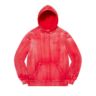 Pre-owned Supreme Brush Stroke Hooded Sweatshirt 'red' | Men's Size M