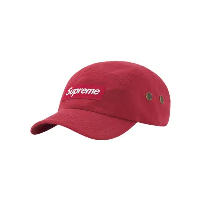 Pre-owned Supreme Brushed Cordura Camp Cap 'burgundy' In Red