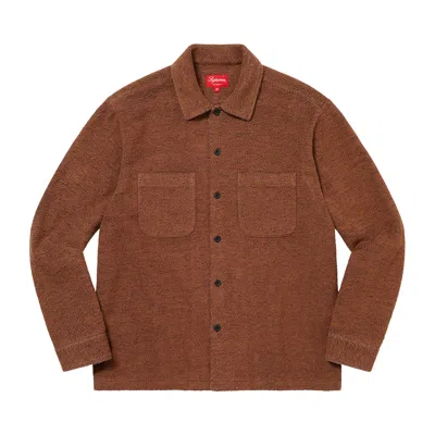 Pre-owned Supreme Brushed Flannel Twill Shirt 'brown' | Men's Size L