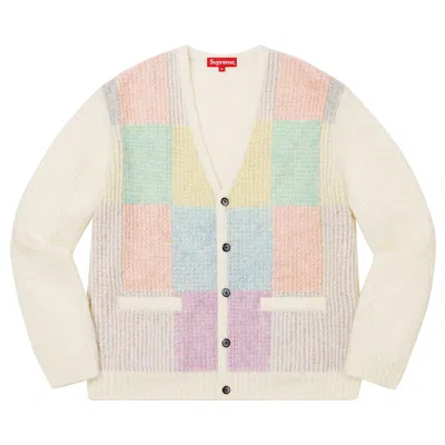 Pre-owned Supreme Brushed Grid Cardigan 'white'