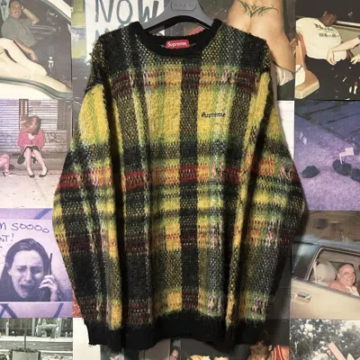 Pre-owned Supreme Brushed Plaid Mohair Sweater