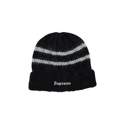 Pre-owned Supreme Brushed Stripe Beanie 'black'