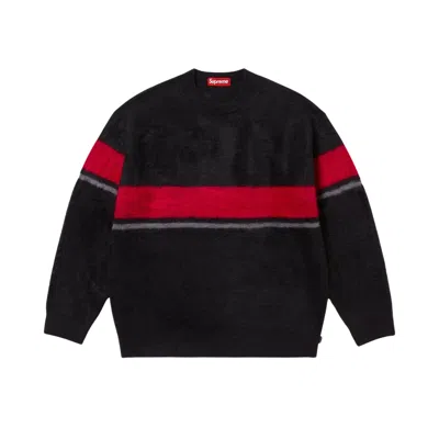 Pre-owned Supreme Brushed Stripe Sweater 'black' | Men's Size Xl