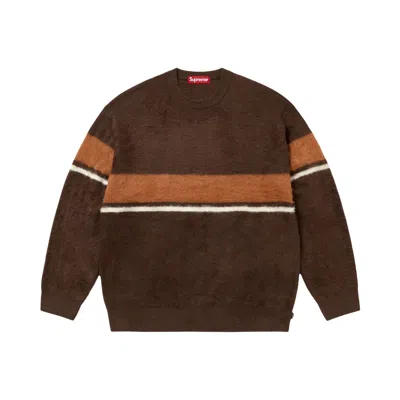 Pre-owned Supreme Brushed Stripe Sweater 'dark Brown' | Men's Size L