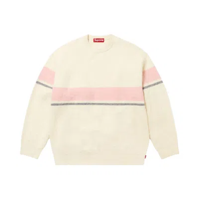Pre-owned Supreme Brushed Stripe Sweater 'ivory' | Cream | Men's Size Xl In White