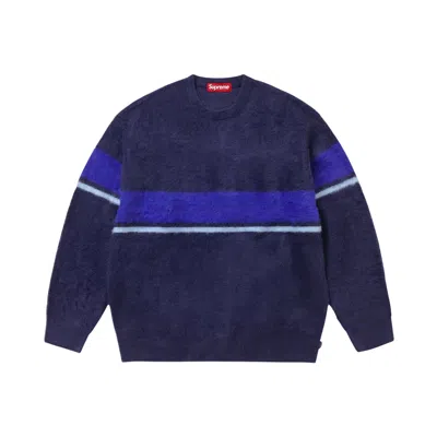 Pre-owned Supreme Brushed Stripe Sweater 'navy' | Blue | Men's Size Xl