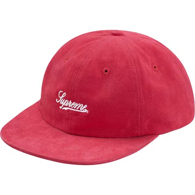 Pre-owned Supreme Brushed Twill Script 6panel In Red