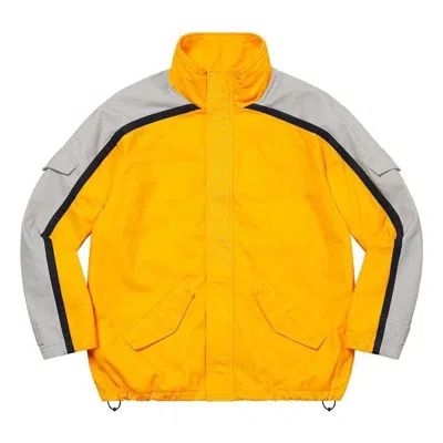 Supreme Brushed Twill Zip Jacket 'yellow Grey'