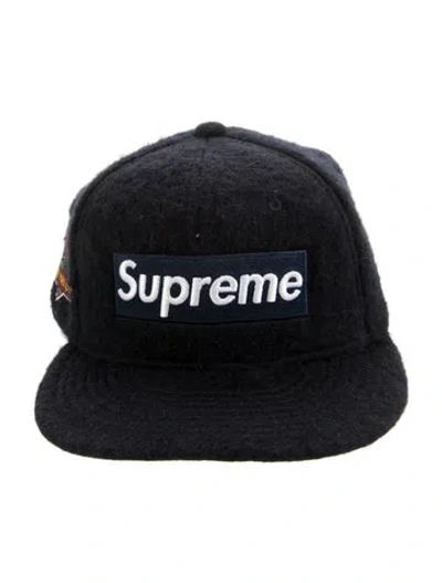 Pre-owned Supreme Brushed Wool Box Logo New Era  Fw24 In Blue