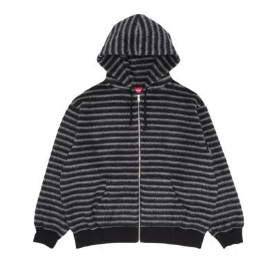 Pre-owned Supreme Brushed Zip Up Hooded Sweatshirt 'black'