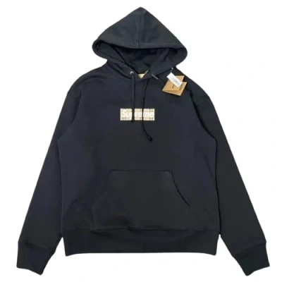 Pre-owned Supreme Burberry Black Hoodie Black Collaboration 100% Cotton Unused 02402m