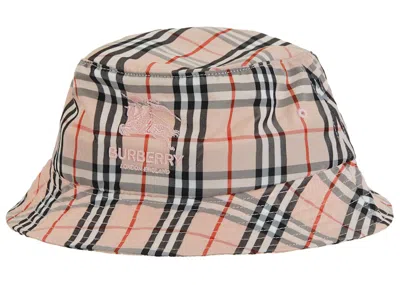 Pre-owned Supreme Burberry Crusher Hat In Pink