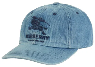 Pre-owned Supreme Burberry Denim 6panel In Washed Blue