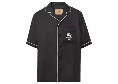 Pre-owned Supreme Burberry Icon Silk Pajama Shirt In Black