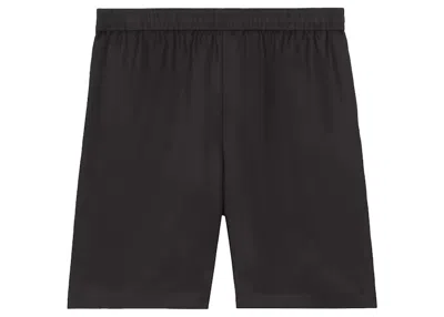 Pre-owned Supreme Burberry Logo Print Silk Twill Shorts In Black