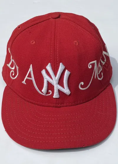Pre-owned Supreme By Any Means New Era Fitted Hat In Red