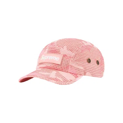 Pre-owned Supreme Camo Grid Velvet Camp Cap 'pink Camo'