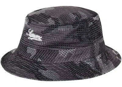 Pre-owned Supreme Camo Grid Velvet Crusher Hat In Black Camo