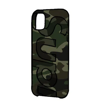 Pre-owned Supreme Camo Iphone Case In Woodland Camo