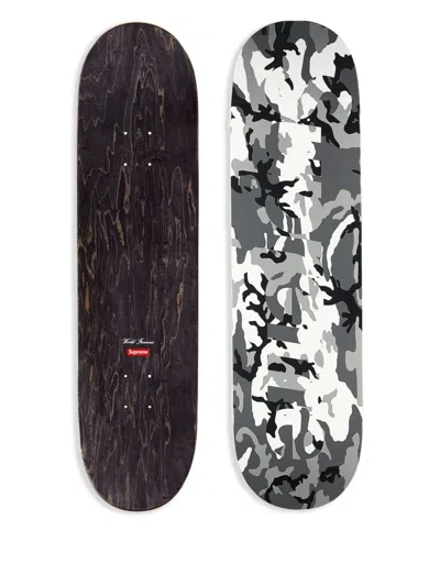 Supreme Camo Ripstop Wood Skateboard In Gray