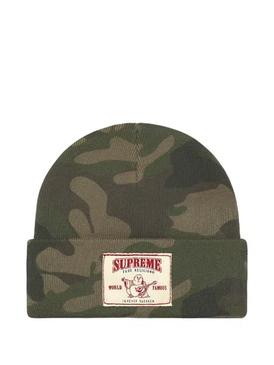 Supreme Camouflage-pattern Beanie Hat In Multi