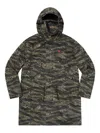 Supreme Camouflage-pattern Tiger-print Parka Coat In Green