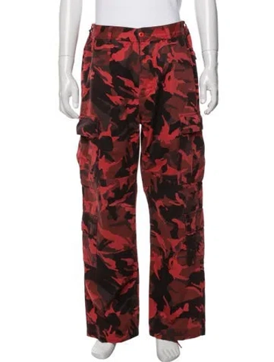 Pre-owned Supreme Camouflage Print Cargo Pants In Red