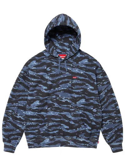 Supreme Camouflage-print Hoodie In Blue