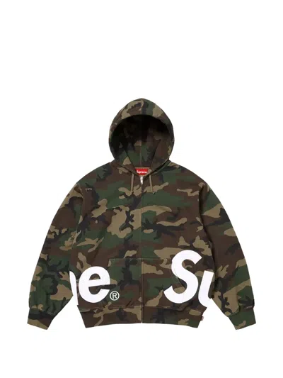 Supreme Camouflage-pattern Hoodie In Green