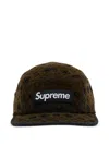 Supreme Camp Flocked Denim Cap In Brown