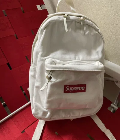 Pre-owned Supreme Canvas Backpack In White