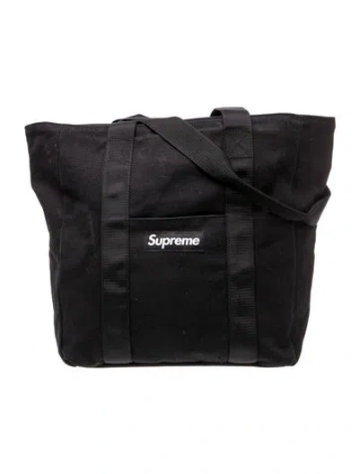 Pre-owned Supreme Canvas Canvas Tote In Black