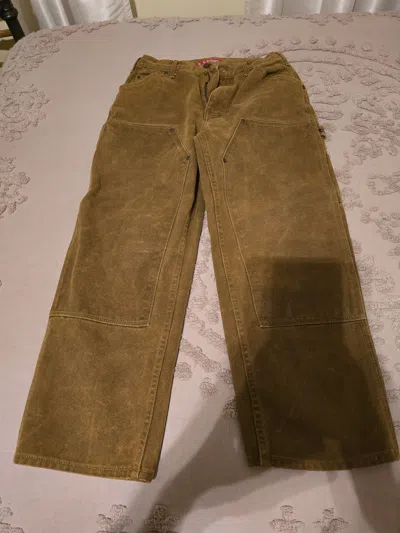 Pre-owned Supreme Canvas Double Knee Painter Pant In Brown