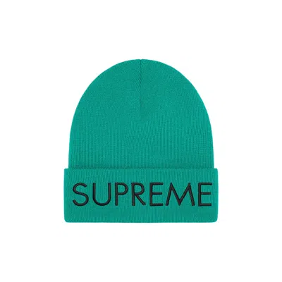 Pre-owned Supreme Capital Beanie 'dark Aqua' In Teal
