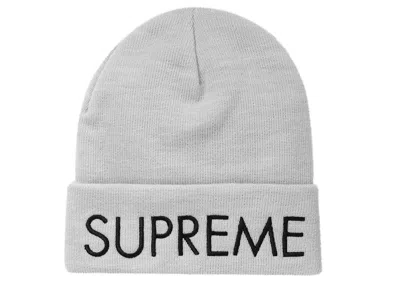 Pre-owned Supreme Capital Beanie In Ash Grey