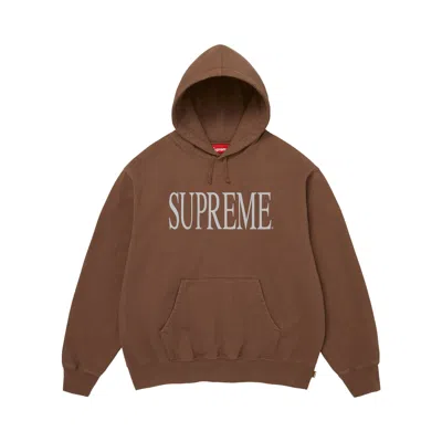 Pre-owned Supreme Capital Hooded Sweatshirt 'brown' | Men's Size S