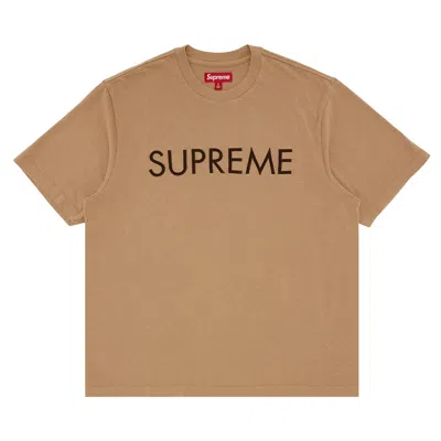 Pre-owned Supreme Capital Short-sleeve Top 'dark Tan' | Men's Size L