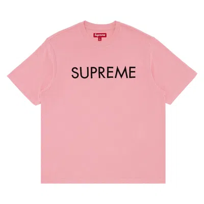 Pre-owned Supreme Capital Short-sleeve Top 'pink' | Men's Size L