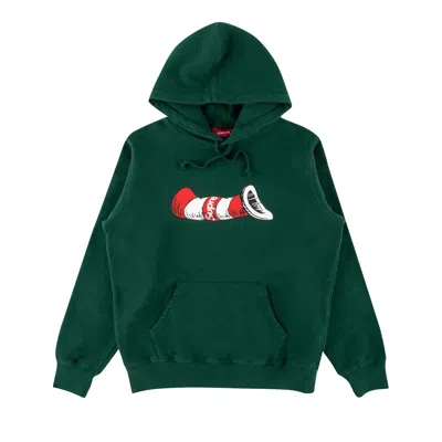 Pre-owned Supreme Cat In The Hat Hooded Sweatshirt 'dark Green' | Men's Size M